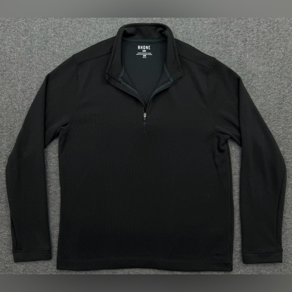 Rhone Men's Zip-Up Black Sweater